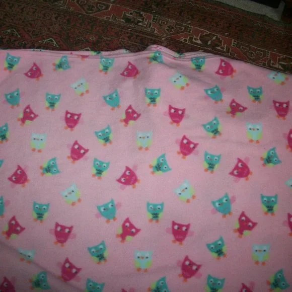 baby Blanket Kohl's Home Classics Pink Owls 44 x64 inches - Picture 4 of 4